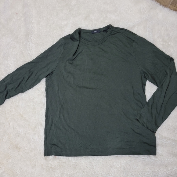 Theory Gaskell NL Anemone Long Sleeve soft tee green size XL - Picture 2 of 6